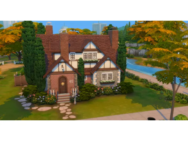 Maxis Match 45 Courtyard Lane Base Game Family Home No 80412184072197E62 - The Sims 4 Custom Content