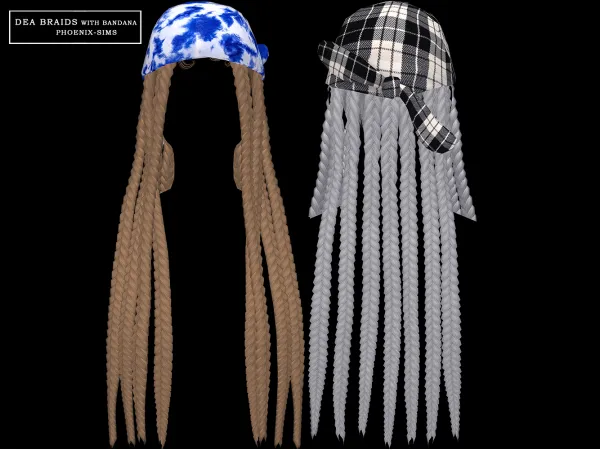 Alpha Dea Braids with Bandana - The Sims 4 Custom Content