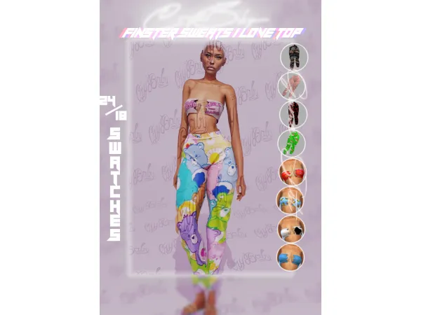 Alpha Finster Sweats Love Top by simsfinds - The Sims 4 Custom Content