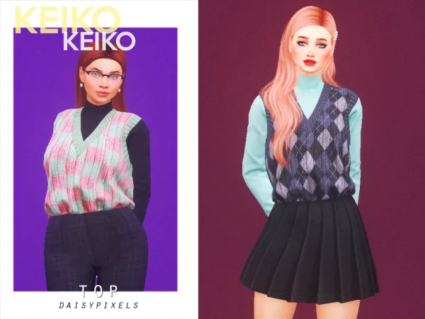 Alpha Keiko Top - The Sims 4 Custom Content