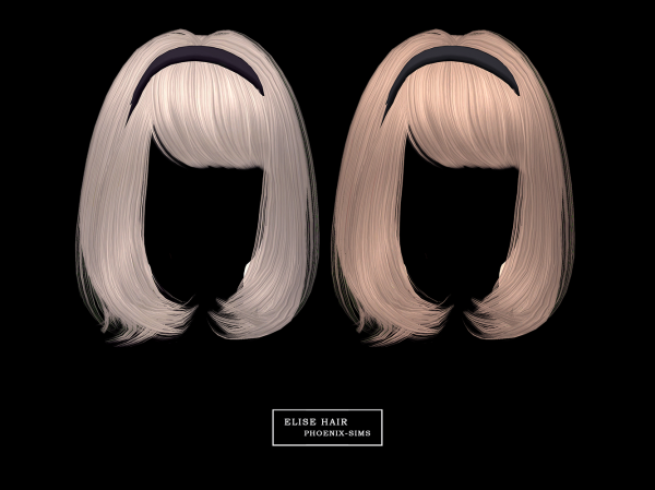 Alpha Elise Hair by phoenixsims4 - The Sims 4 Custom Content