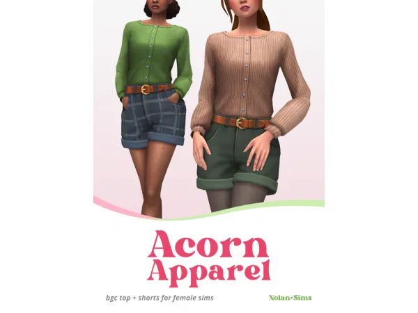 Maxis Match Acorn Apparel Set Sims by Nolan - The Sims 4 Custom Content
