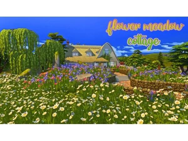 Maxis Match flower Meadow cottage - The Sims 4 Custom Content