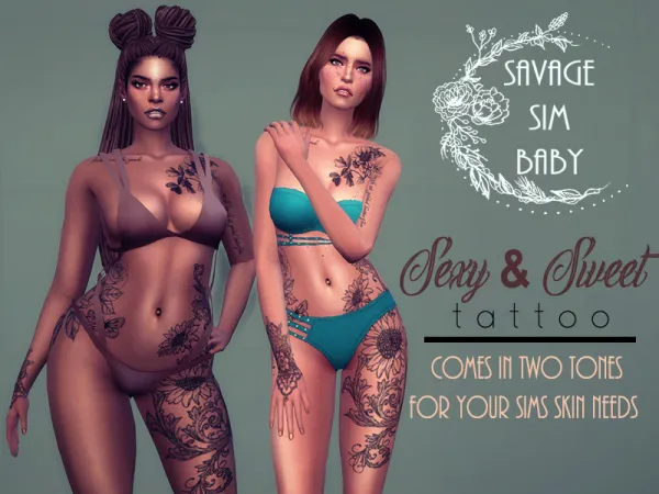 Mix Savage Sim Baby Sweetn Sexy Tattoo - The Sims 4 Custom Content
