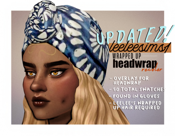 Maxis Match LEELEESIMS1S HEAD WRAP RECOLOR by simsfinds - The Sims 4 Custom Content