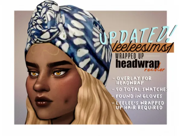 Maxis Match LEELEESIMS1S HEAD WRAP RECOLOR by viiavi - The Sims 4 Custom Content