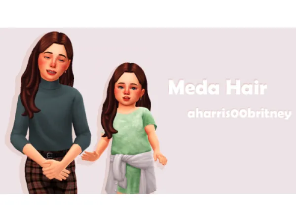 Maxis Match Meda Hair Aharris00britney for Toddlers and Childrens - The Sims 4 Custom Content