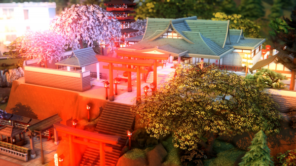 Maxis Match Kasumizakura jinjya 霞桜神社 by simsfinds - The Sims 4 Custom Content