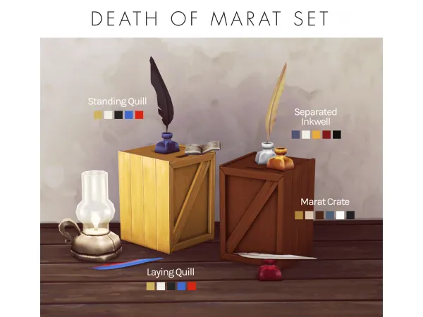 Maxis Match Death of Marat Set - The Sims 4 Custom Content