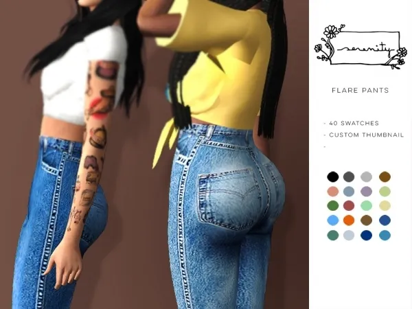 Alpha FLARE PANTS - The Sims 4 Custom Content