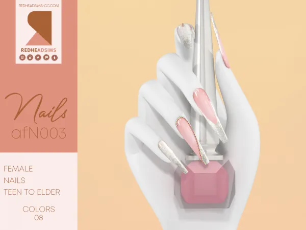 Alpha AF NAILS N003 - The Sims 4 Custom Content