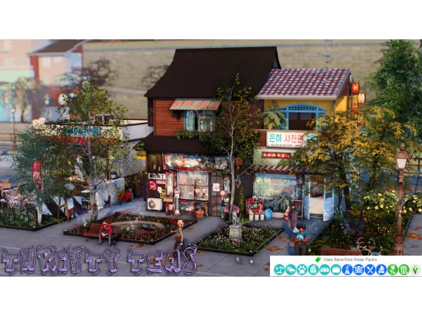Maxis Match THRIFTY TEAS a generic lot - The Sims 4 Custom Content