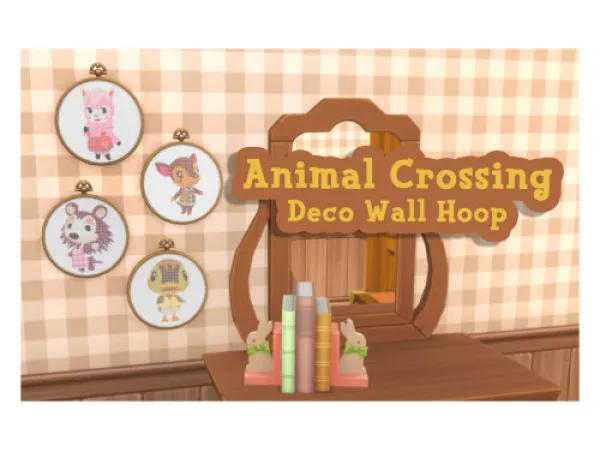 Maxis Match Animal Crossing cross stitch hoops - The Sims 4 Custom Content
