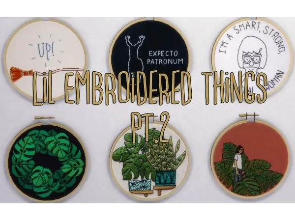 Maxis Match Lil Embroidered Things pt 2 - The Sims 4 Custom Content