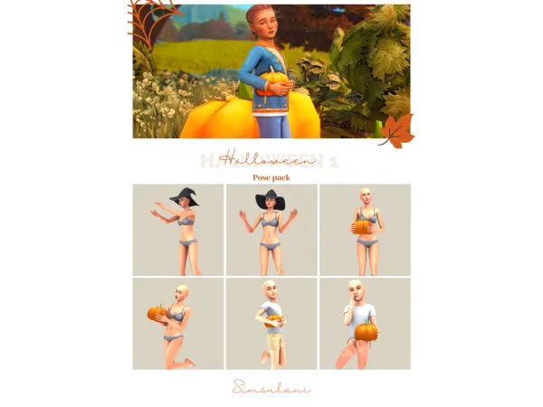 Mix 160 Pose Pack Halloween 1 by Simsulani - The Sims 4 Custom Content