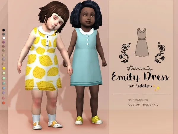 Maxis Match EMILY DRESS FOR TODDLERS - The Sims 4 Custom Content