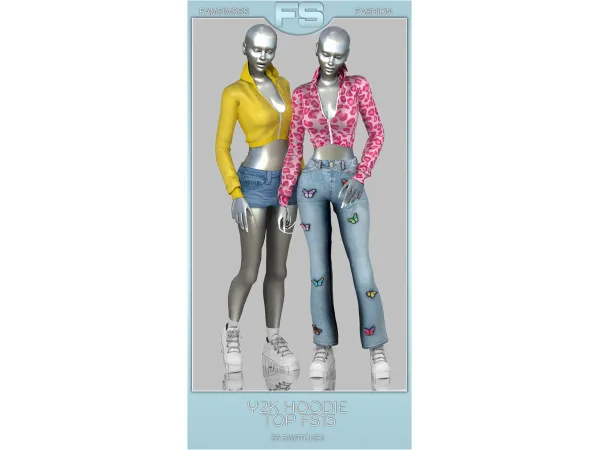 Alpha FamSimsss Y2K Hoodie - The Sims 4 Custom Content