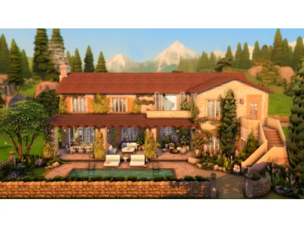 Maxis Match Rustic Tuscan Villa - The Sims 4 Custom Content