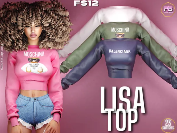 Alpha Lisa Top by FamSimsss - The Sims 4 Custom Content