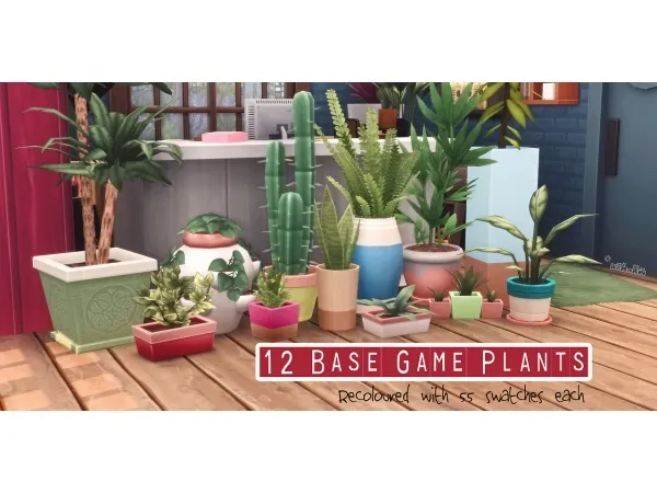 Maxis Match 12 BASE GAME PLANTS by amoebae - The Sims 4 Custom Content