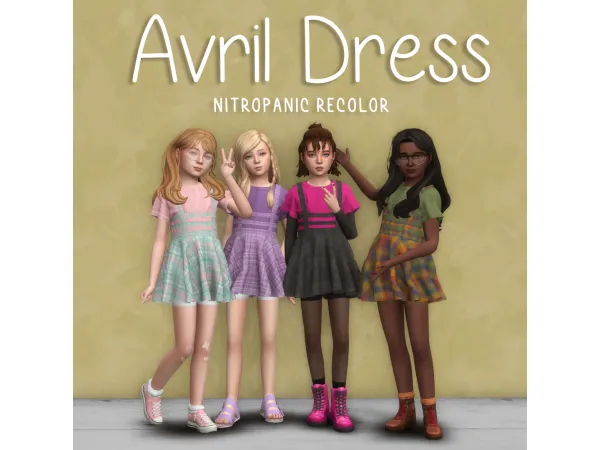 Alpha avril outfit recolor by merulaverse - The Sims 4 Custom Content