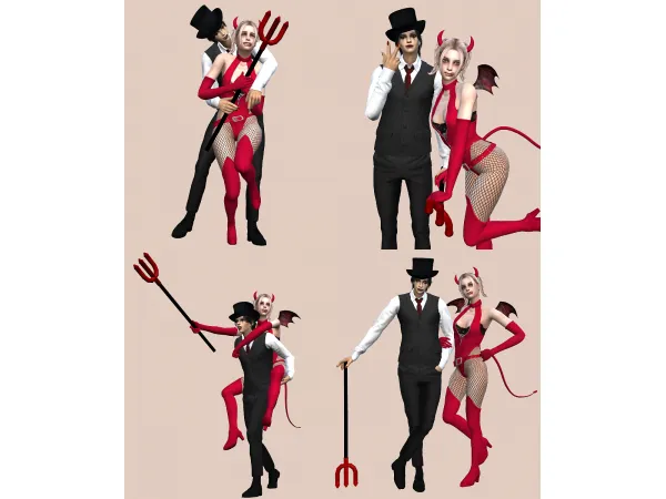 Mix Halloween posepack - The Sims 4 Custom Content