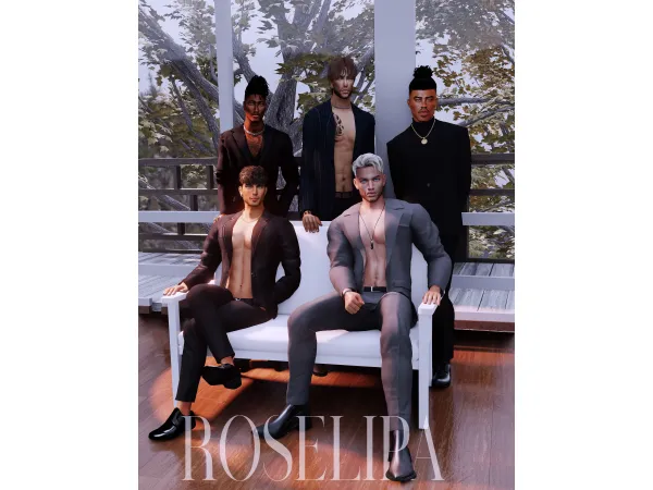 Mix [ROSELIPA] Roselipa Magazine Men V1 by ROSELIPA - The Sims 4 Custom Content