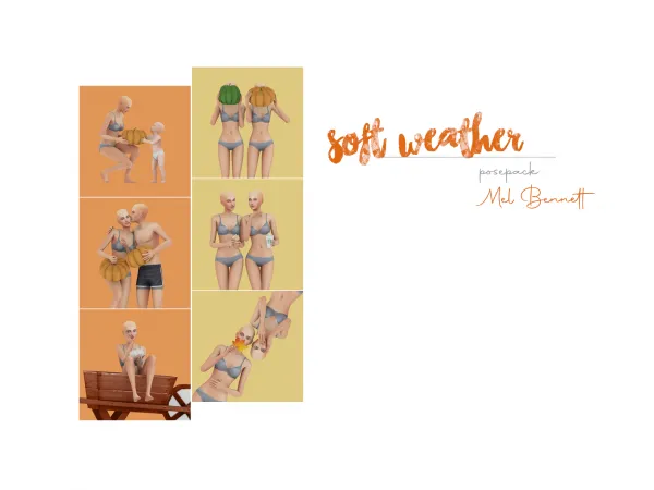 Mix Soft Weather Posepack by melbennett - The Sims 4 Custom Content