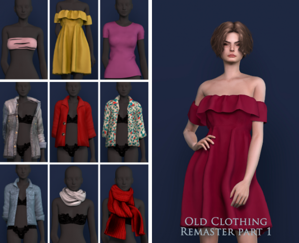 Maxis Match Old Clothing Accessories Remaster part 1 by simsfinds - The Sims 4 Custom Content
