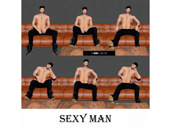Alpha Sexy Man Pose Moon Blue - The Sims 4 Custom Content