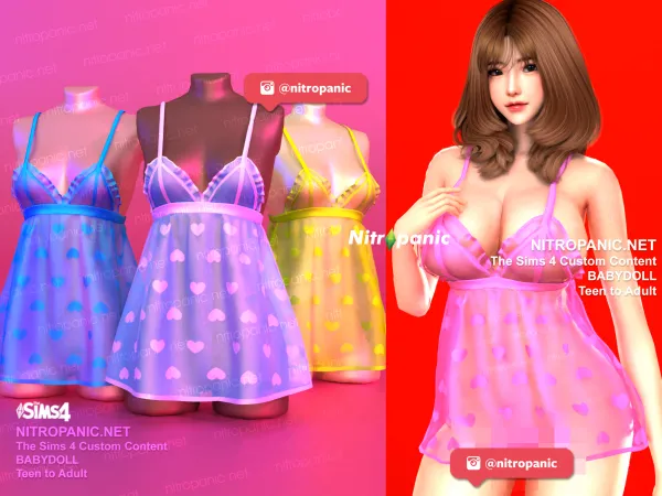Alpha Babydoll Dress - The Sims 4 Custom Content