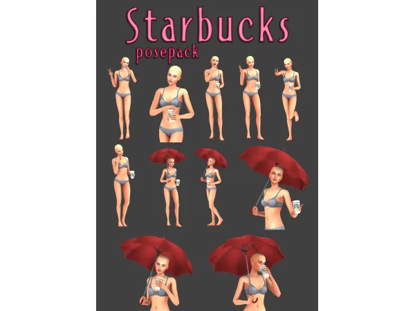 Mix Starbucks posepack Auditore by Natalia - The Sims 4 Custom Content