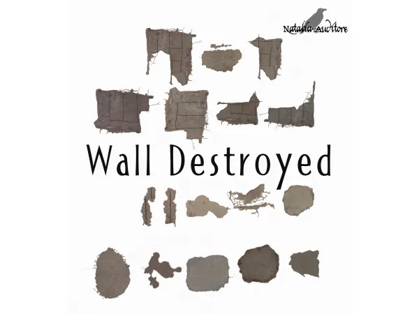 Maxis Match Wall destroyed Auditore by Natalia - The Sims 4 Custom Content