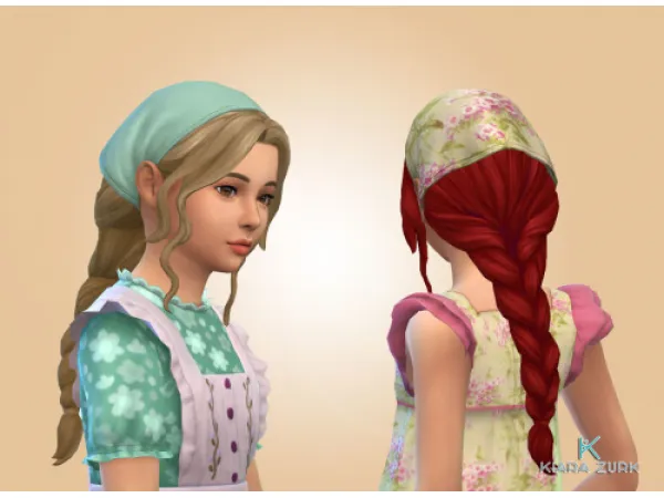 Maxis Match Braid Bandana for Girls - The Sims 4 Custom Content