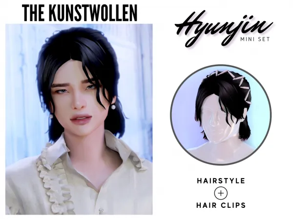 Alpha Hyunjin male hair - The Sims 4 Custom Content