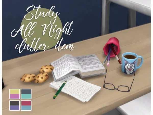 Maxis Match Study All Night Clutter Item by simsfinds - The Sims 4 Custom Content
