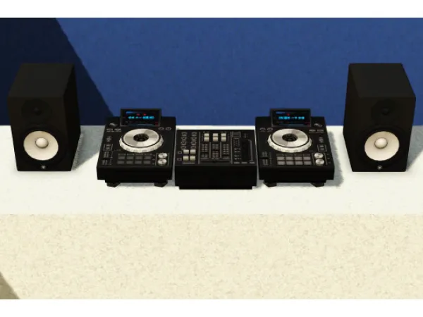 DJ Turntables Yamaha HS8s 4to3 Conversion - The Sims 3 Custom Content
