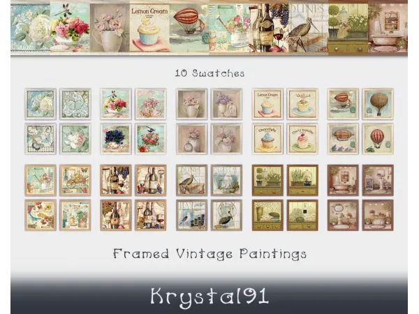 Mix Framed Vintage Paintings - The Sims 4 Custom Content
