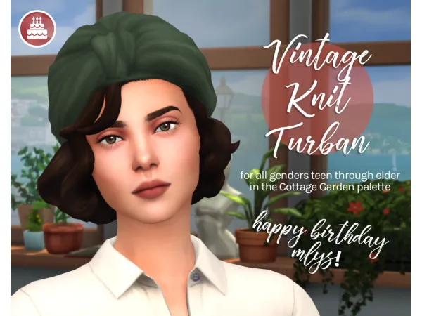 Maxis Match Vintage Knit Turban - The Sims 4 Custom Content