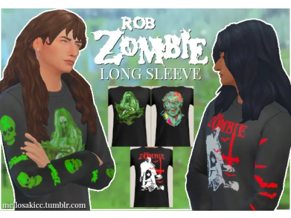 Maxis Match rob zombie long sleeve - The Sims 4 Custom Content