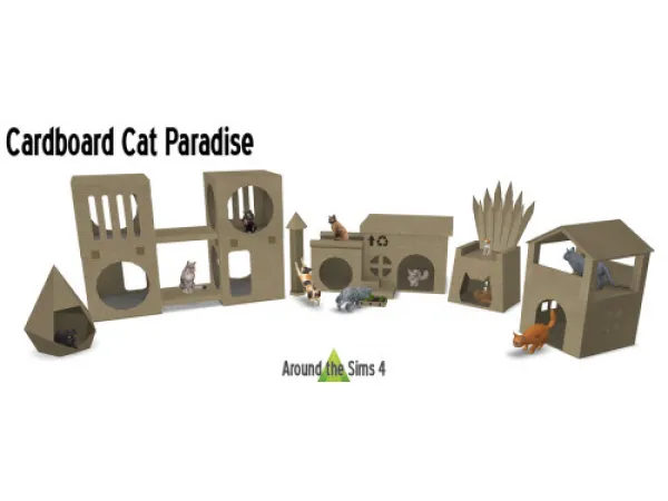 Maxis Match Around Cardboard Cat Paradise - The Sims 4 Custom Content