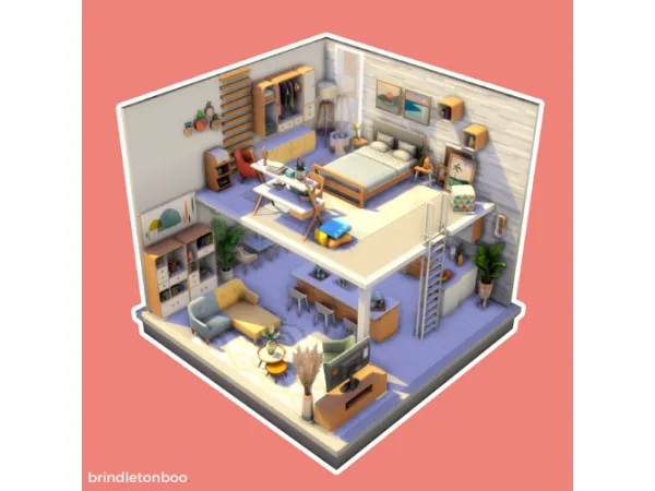 Maxis Match MODERN TINY LOFT - The Sims 4 Custom Content