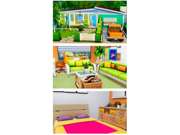 Maxis Match Casa Retrô - The Sims 4 Custom Content