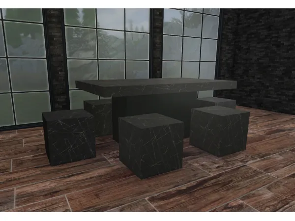 Alpha Marble Dining Set 2 - The Sims 4 Custom Content