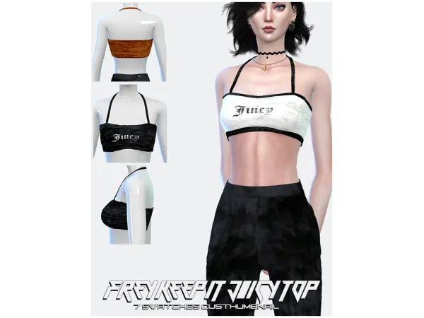 Alpha Frey keep it juicy top - The Sims 4 Custom Content