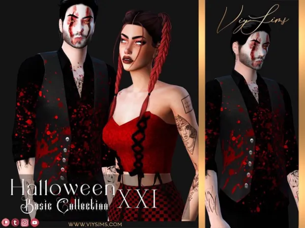 Alpha Halloween XXI [Basic Collection] Top Male B by VIYSIMS - The Sims 4 Custom Content