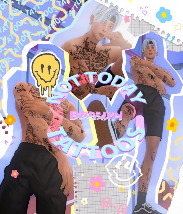 Mix not today tattoos by simsfinds - The Sims 4 Custom Content