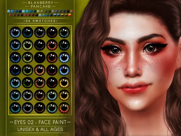 Alpha Eyes 02 (face paint) Blahberry Pancake - The Sims 4 Custom Content