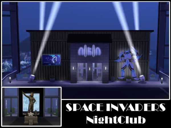 Maxis Match Space Invaders Nightclub by youlie25 - The Sims 4 Custom Content