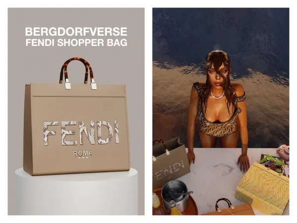 Alpha Fendi Shopper Bag - The Sims 4 Custom Content